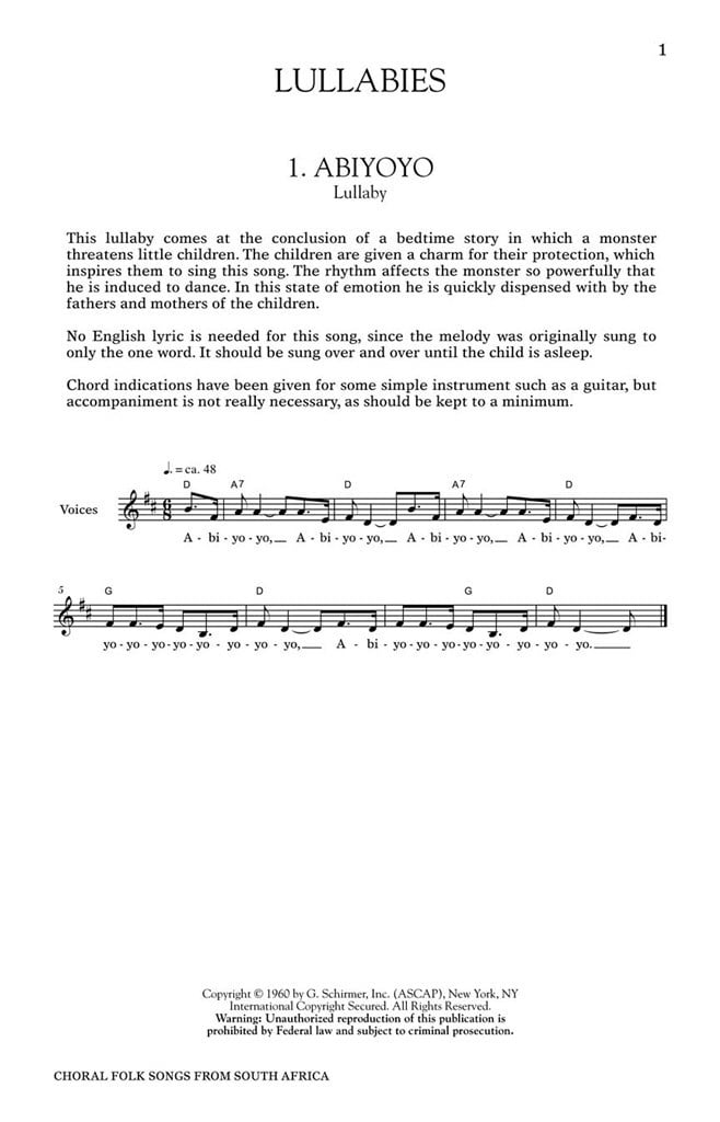 Choral Folk Songs from South Africa